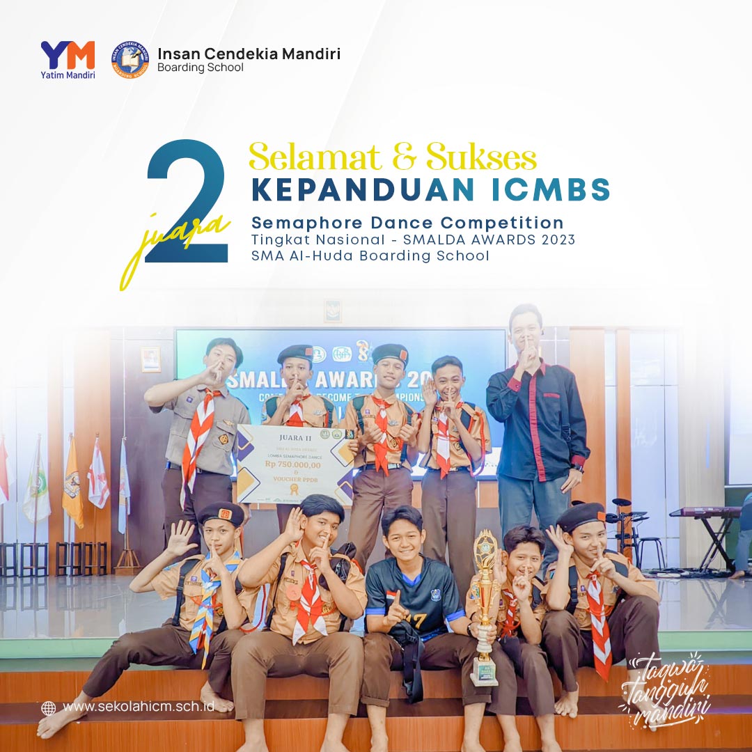 Siswa Insan Cendekia Mandiri Boarding School Raih Juara 2 Semaphore Dance di Lomba Pramuka SMALDA AWARDS 2023